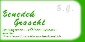 benedek groschl business card
